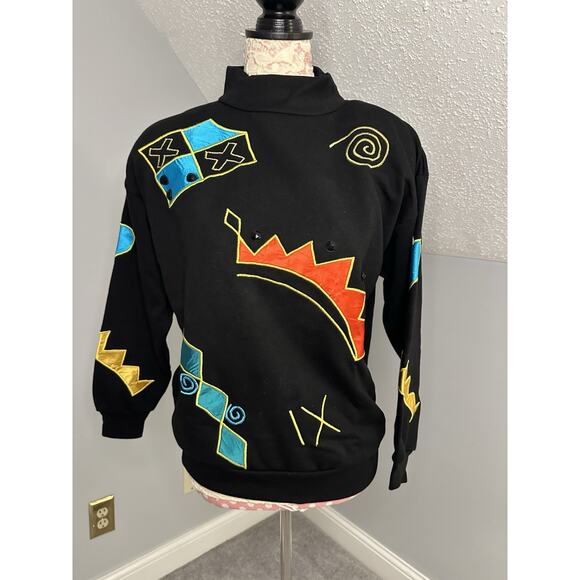 NWT Vintage Eminent Embellished Game Night Party Bunco Bridge Sweater Sz Large - Picture 1 of 9